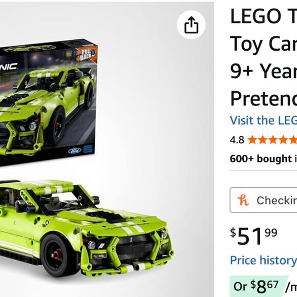 NIB LEGO Technic Ford Mustang Shelby GT500 (42138) - Sealed - Picture 2 of 2